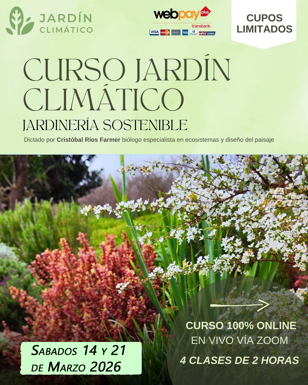 Curso de Paisajismo Sostenible Online Jardín Climatico Marzo 2026