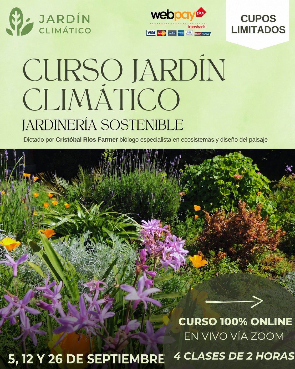 Curso de Paisajismo Sostenible Online Jardín Climatico Agosto 2026